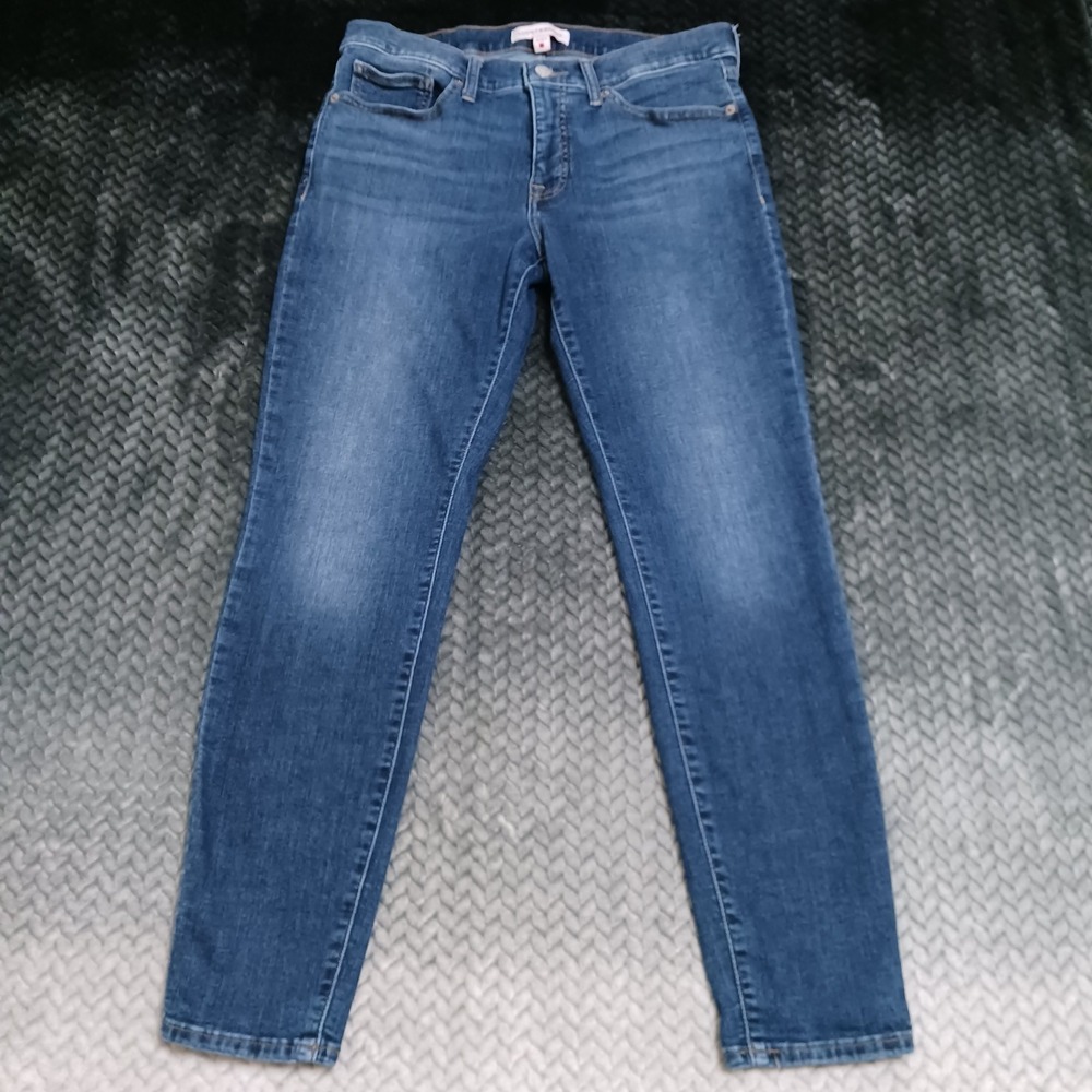 Lucky Brand Ava Jeans Women's 10 Blue Cotton Denim Skinny Ankle Faded Stretch
